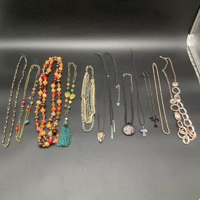 Vintage to Modern Mixed Costume Jewelry Lot 1lb 13 Necklaces Guess Beaded