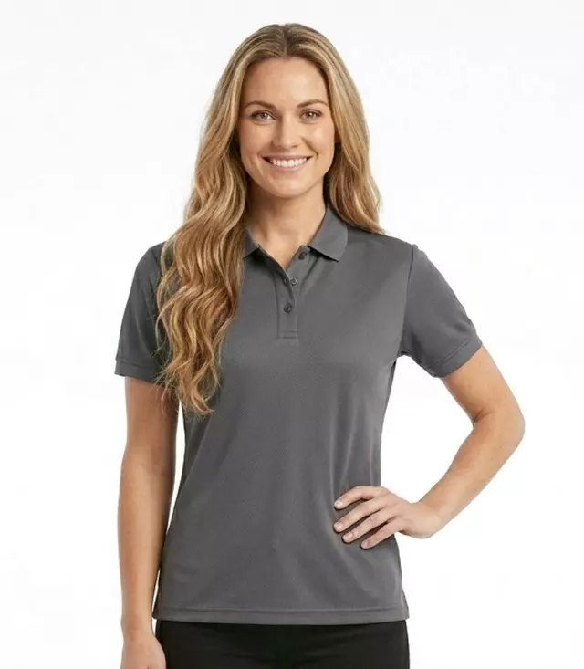 Ladies Closed Mesh Performance Polo Charcoal - 9129209