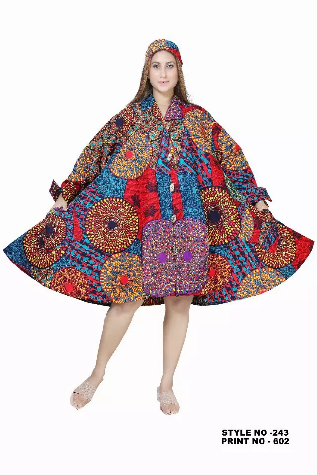 243 - NEW PRINT ALERT Big Button Authentic African Tunic Dress (3 PCS PRE-PACK) - $25.00 EACH — One Size (4 - 24) / Print-602