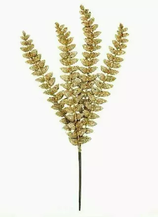 XP1011GOLD – 18” Sparkle Glitter Fern x4 – Min 1 DZ – Case Pk 72 DZ