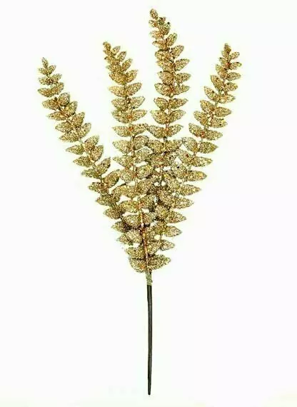 XP1011GOLD – 18” Sparkle Glitter Fern x4 – Min 1 DZ – Case Pk 72 DZ