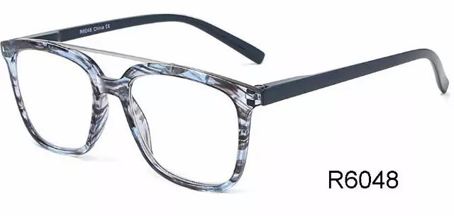R6048 square classic reading glasses — +1.25(1dz)