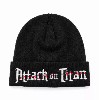 ATTACK ON TITAN WORD MARK BEANIE BLACK