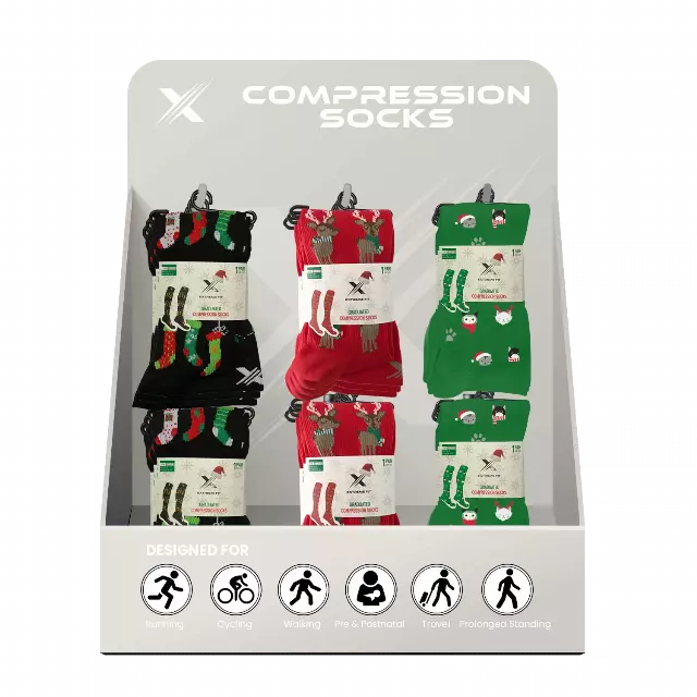 24-PAIRS COMPRESSION SOCKS WITH FREE DISPLAY · SKU XX-DISPLAY-KYB