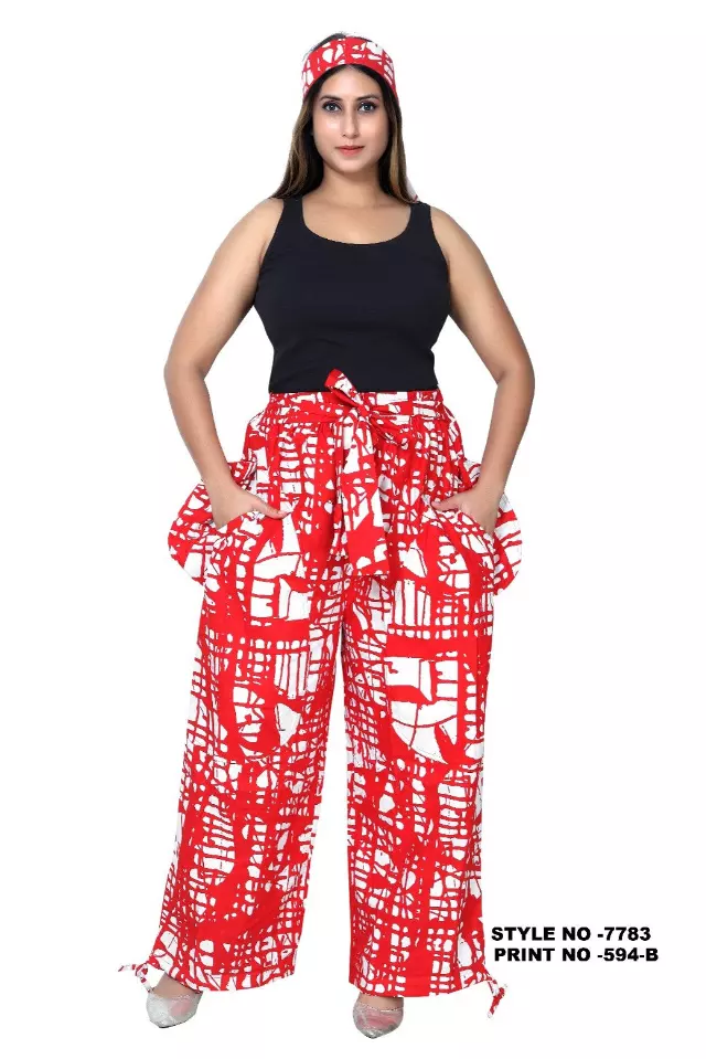 7783 - Ankara Pants With Drawstring side (3 PCS PRE-PACK) - $20.00 Each — One Size (4 - 24) / Print-594A