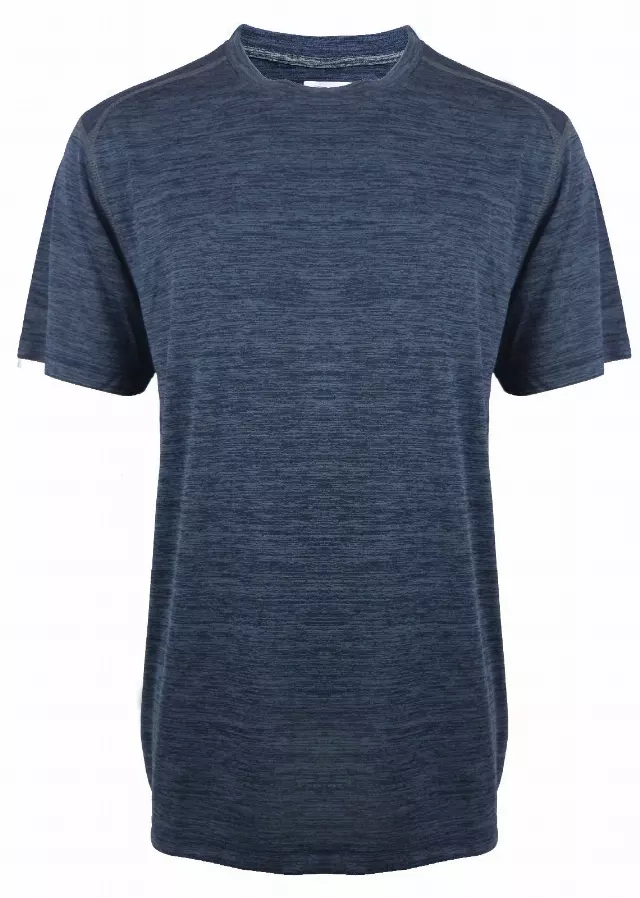 Men's performance crew neck t shirt breathable with marled jersey - Style #LHT10- $6.90/Unit MINIMUM 24 PCS Open Stock - PLEASE SEE DESCRIPTION - S-2XL — Navy