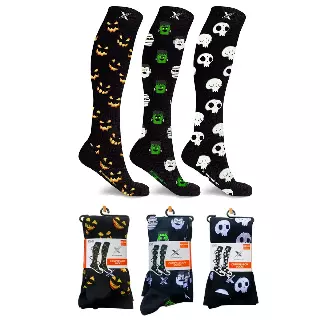 Halloween Knee High Compression Socks - 3 ASST STYLES — Large/XL