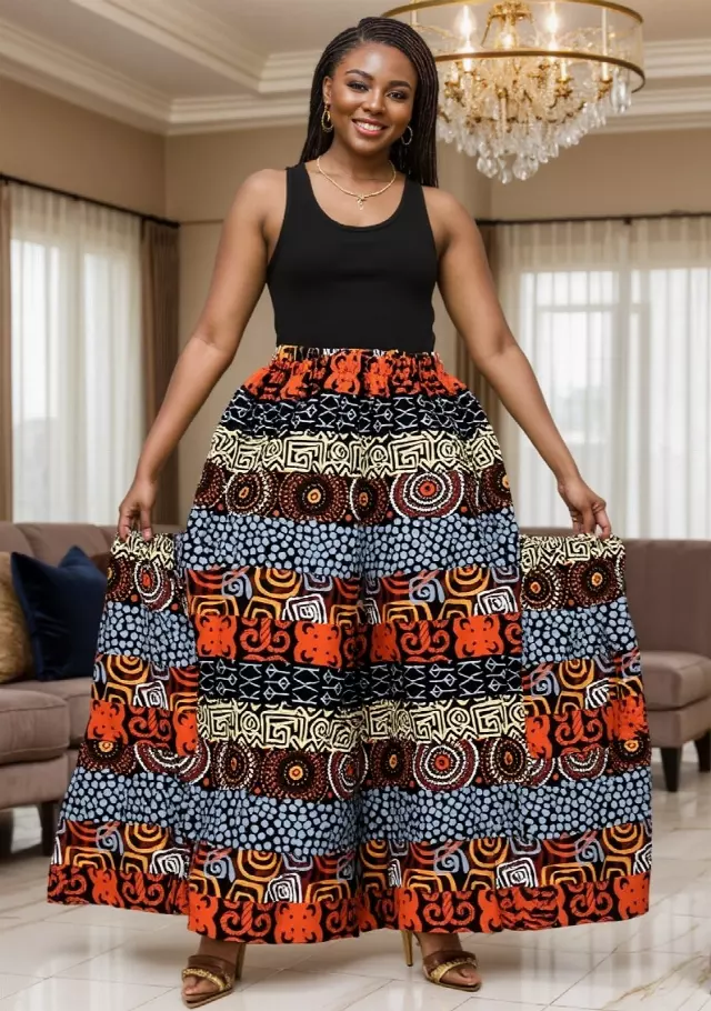 240 - NEW PRINT ALERT!! Ankara Palazzo Pants With Big Side Pockets (3 PCS PRE-PACK) - $20.00 Each — One Size (4 - 24) / Print-539