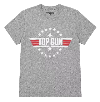 TOP GUN MOVIE LOGO T-SHIRT HTR CHARCOAL