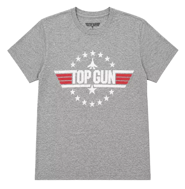 TOP GUN MOVIE LOGO T-SHIRT HTR CHARCOAL