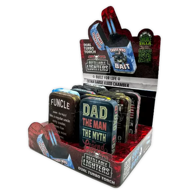 Patriotic Gearhead Dual Torch Lighter - 12 Pieces Per Retail Ready Display 25838