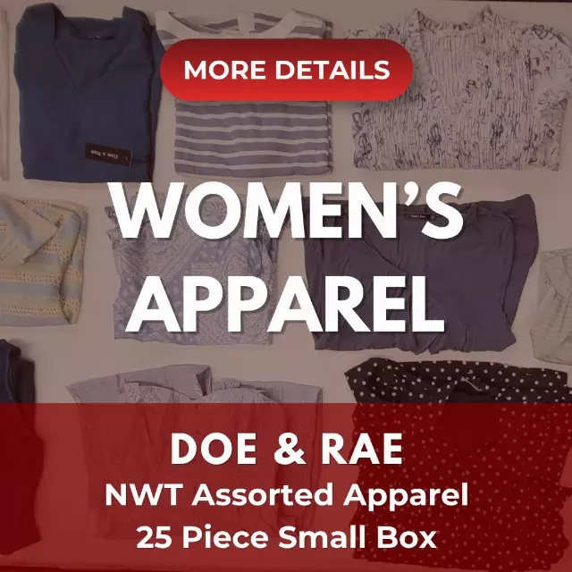 DOE AND RAE | Assorted Women's Apparel | NWT | 25 Pieces | Small Box #SMA-613
