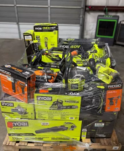 Ridgid & DeWalt tool pallet · untested returns