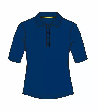 Ladies 3/4 Sleeve Performance Polo Navy - 9373009