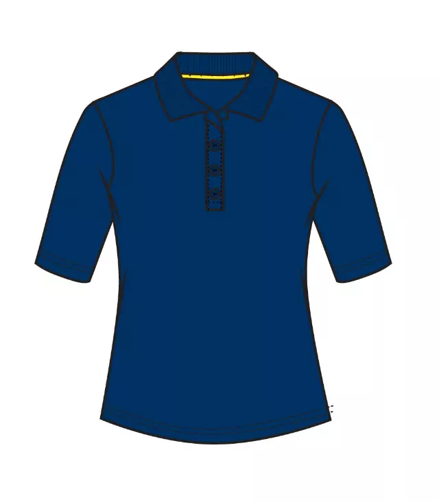 Ladies 3/4 Sleeve Performance Polo Navy - 9373009