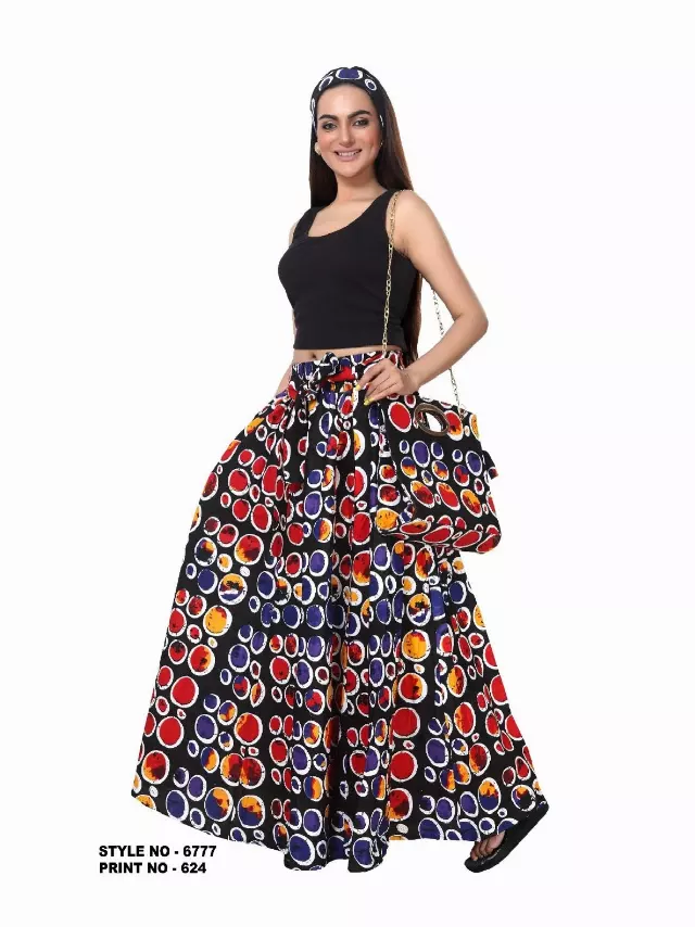 6777P - African Prints Maxi Skirt & Shoulder Bag Set - Free Size - $40.00 Each — One Size / Print-624