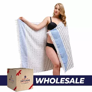 Mediterranean 100% Cotton Turkish Peshtemals, 35" x 60", Modern & Traditional Turkish Towels - 44 Set Case Pack