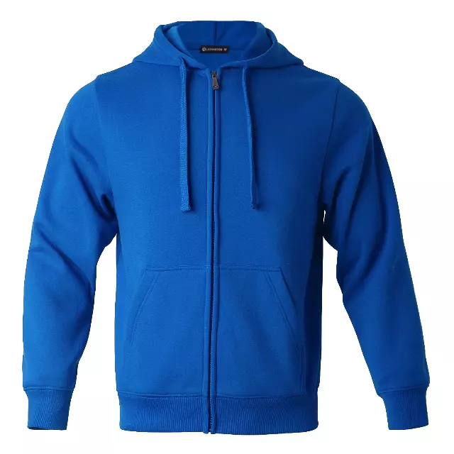 Men's Full Zip Fleece Hoodie Sweatshirt 280gsm 80%Cotton 20% Polyester - Style #MFJ103 - $12.80/Unit - 12PCS/CS - PLEASE SEE DESCRIPTION — Royal Blue