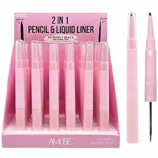 Amuse 2 in 1 Pencil & Liquid Eyeliner - Wholesale Display 24 Units (FE769)