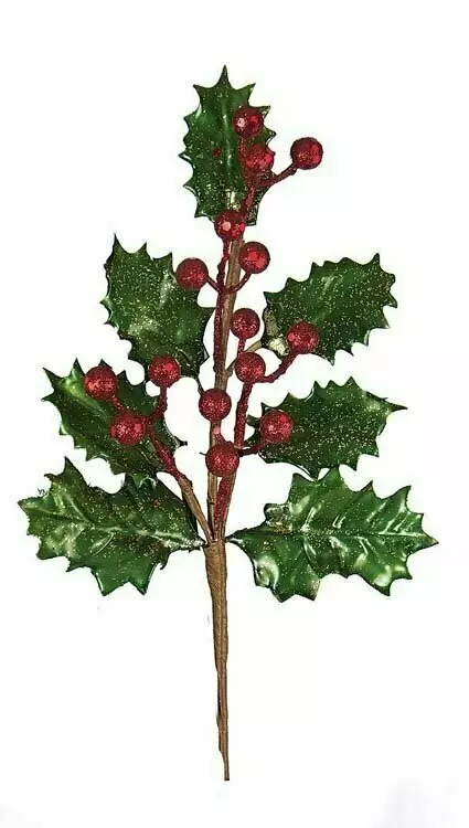 PPX5012GR – 12” Glitter holly berry stem – Min 12 pcs – Case Pk – 96pcs