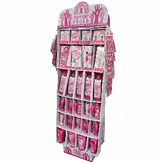 Breast Cancer Awareness Pink Assortment Floor Display - 117 Pieces Per Retail Ready Display Kit 88417