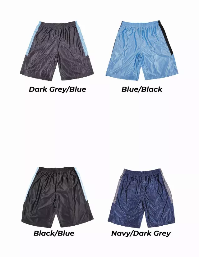 Men's Basketball Shorts-Style #MP118- $4.90/Unit — S-3XL (WHOLESALE) / Dark Grey/Blue