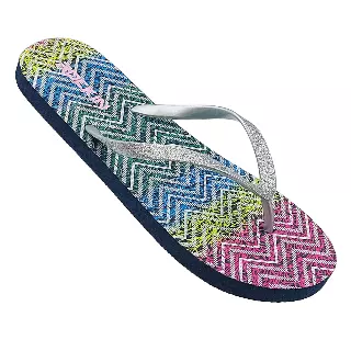 Women's METALLIC GLITTER IKAT Flip Flops