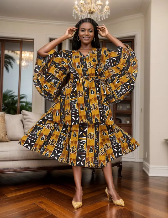 7819 Authentic African Print 2pcSkirt Set - $30.00 Each (3 pcs per pack) — Free Size / Print-587