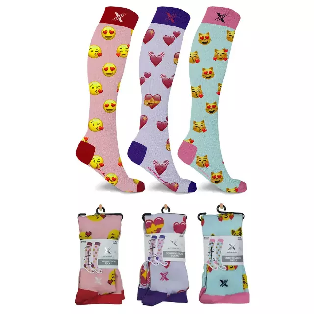 Emoji Collection Compression Socks - 3 ASST STYLES — Large/XL