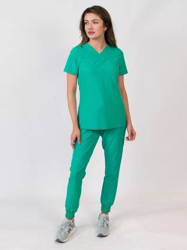 Aurora | One Pocket Top & Jogger Pants Scrubs Set — Jade / XXS
