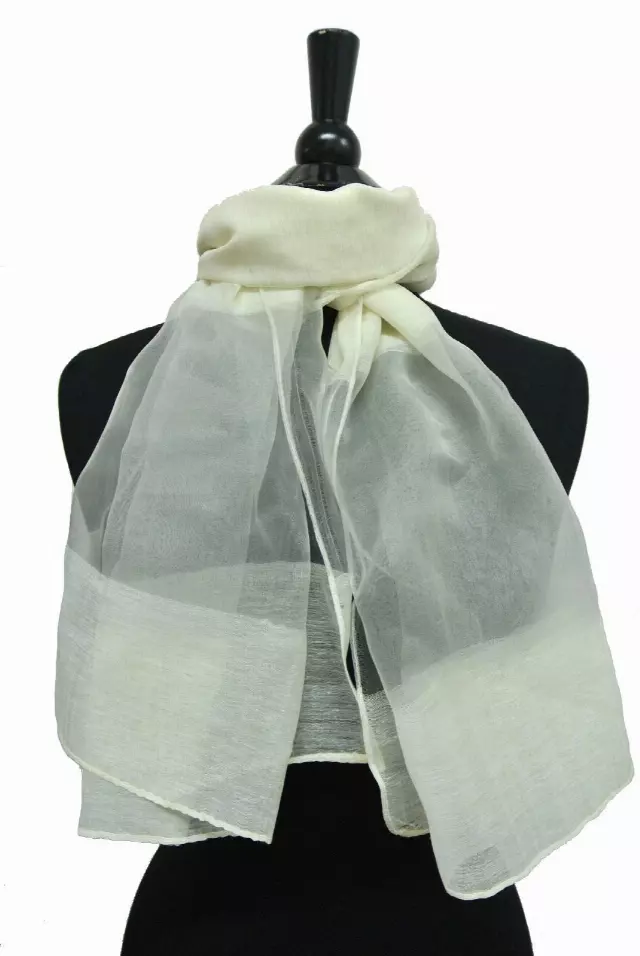 SH101 Sheer Solid Color Spring Scarf — Ivory