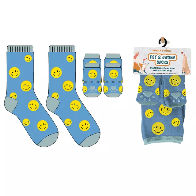 Christmas 2025 Matching Pet & Human Fun Socks - Smiley