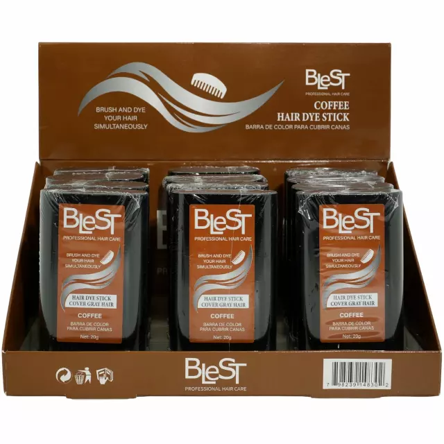 Blest Hair Dye Stick Coffee - Wholesale Display 12 Units (HDS-783)