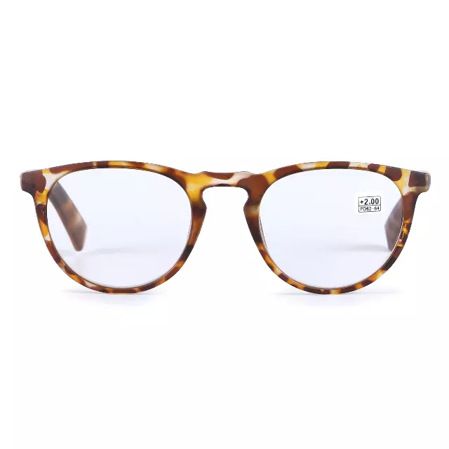 Unisex Classic Round Panto Readers available in Tortoise and Abrstract Frames RJ10467 — +2.25