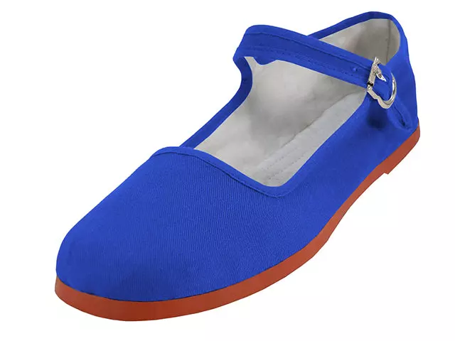 T2-114L - Women's "Easy USA" Cotton Upper Classic Mary Jane Shoes — Royal Blue (T2-114L-ROYAL) / 36-41 Assorted
