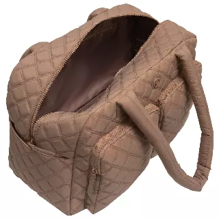 Joan & David Two Pocket Diamond Quilted 22 in. Duffel Bag — 269-TIMELESS TAUPE