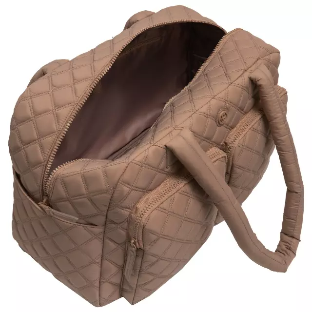 Joan & David Two Pocket Diamond Quilted 22 in. Duffel Bag — 269-TIMELESS TAUPE