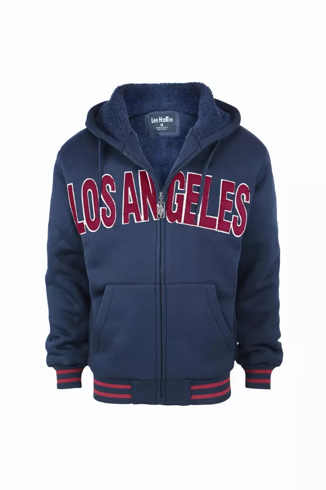 Men's LOS ANGELES Hoodie- Style #MFJ120- $12.90/ Unit — S-2XL (WHOLESALE) / Navy