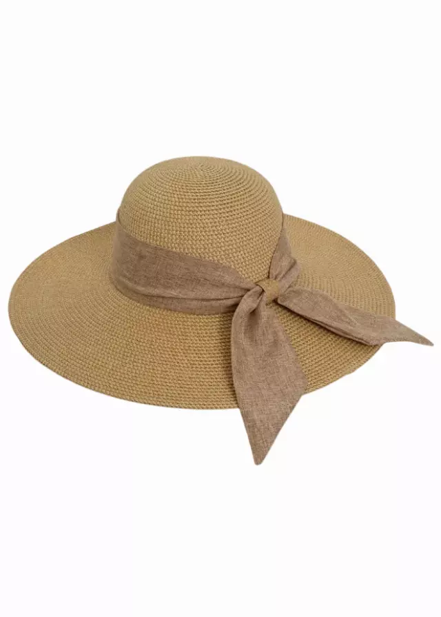 Max Studio Straw Linen Bow Floppy — TOAST