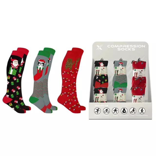 CHRISTMAS 2025 COMPRESSION SOCKS WITH FREE DISPLAY(24-PAIRS)
