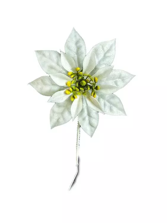 PLX2000WT – 6” Plastic Poinsettia pick (100 ct)- Min 1 box- Case 20 boxes