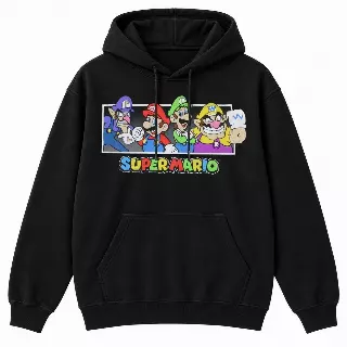 NINTENDO SUPER MARIO CHARACTERS HOODIE BLACK