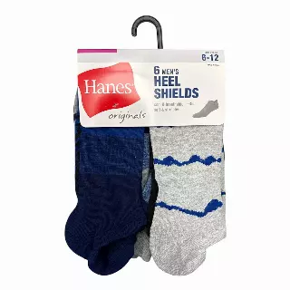 #9-H-1656 Men’s ‘Hanes’ Heel Shield Socks – $3.60 Per 6 Pair Pack (18 Packs)