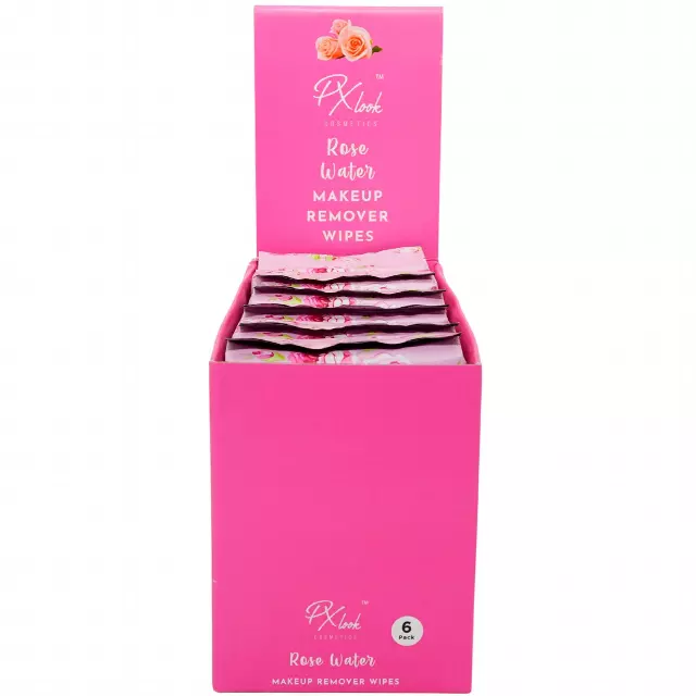Px Look Makeup Remover Wipes Rose Water - Wholesale Display 6 Units (N-201-14)