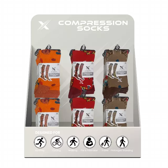 24-PAIRS COMPRESSION SOCKS WITH FREE DISPLAY · SKU XX-DISPLAY-KAD