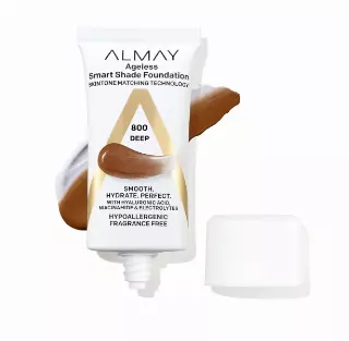 Almay Ageless Smart Shade Liquid Foundation Makeup, Hypoallergenic, 800 Deep, 1 fl oz