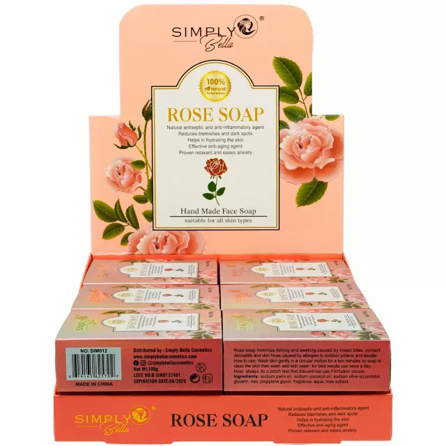 Simply Bella Rose Soap - Wholesale Display 12 Units (SIM012)