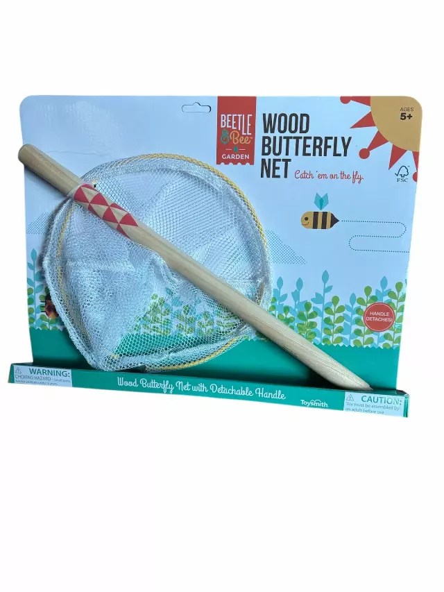 Beetle Bee Wood Butterfly Net, 6 per Box, New