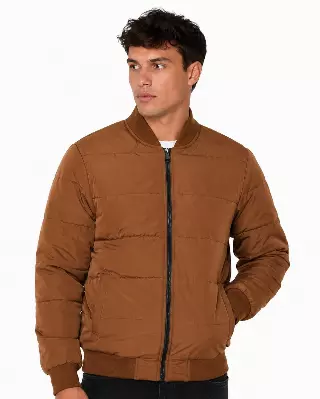 Men's Padded Bomber Jacket #J15 — Brown / S-M-L-XL