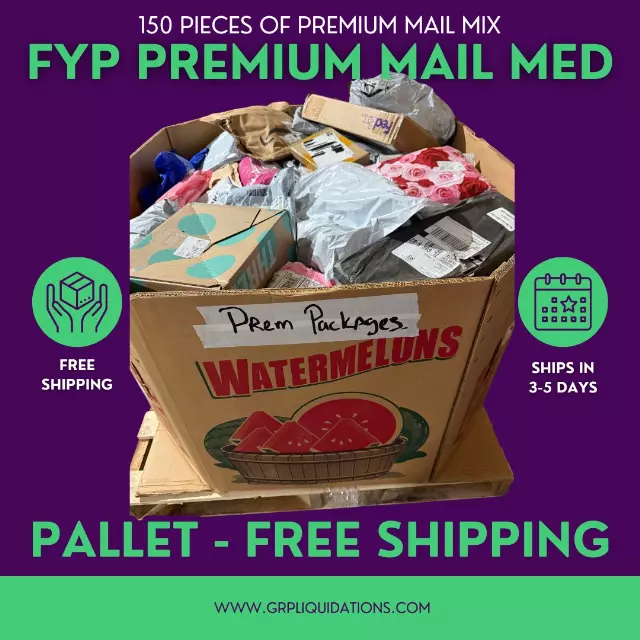 FYP Premium Mail Mix Medium Pallet · 150 packages · mystery